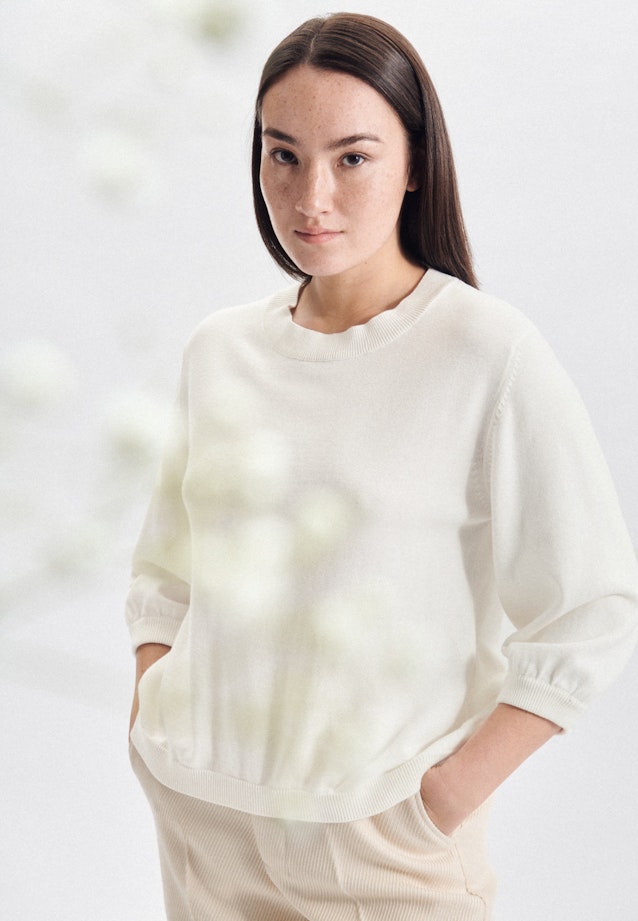 Regular Fit Pullover Uni in Ecru |  Seidensticker Onlineshop