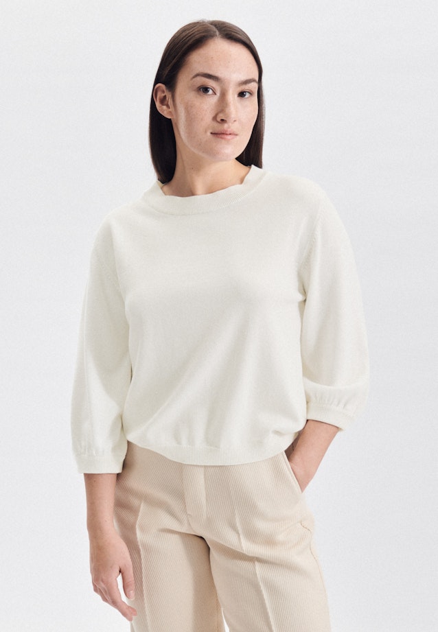 Regular Fit Pullover Uni in Ecru |  Seidensticker Onlineshop