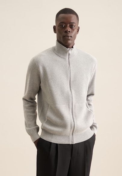 Regular Veste en maille Uni in Gris |  Seidensticker Onlineshop