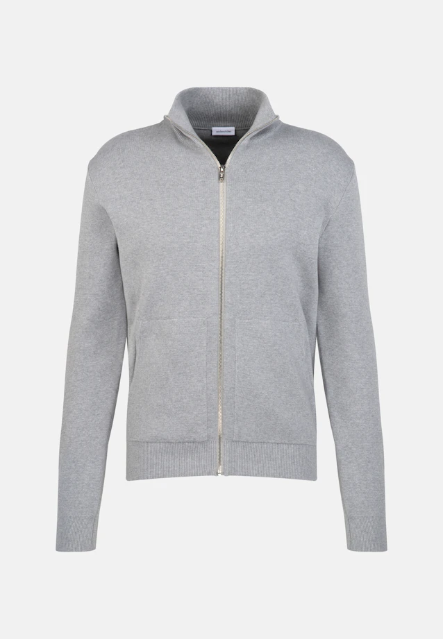 Regular Strick-Jacke Uni in Grau |  Seidensticker Onlineshop