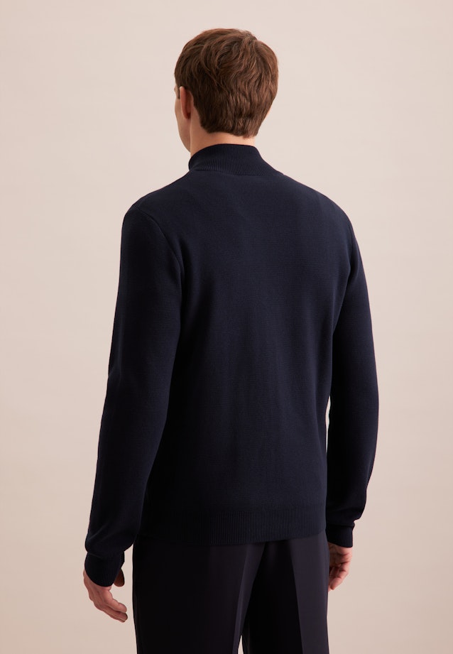 Regular Strick-Jacke Uni in Dunkelblau |  Seidensticker Onlineshop