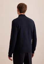 Stand-Up Collar Knitted jacket  , Uni in Dark Blue |  Seidensticker Onlineshop