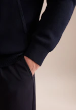 Stand-Up Collar Knitted jacket  , Uni in Dark Blue |  Seidensticker Onlineshop