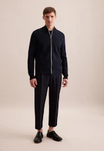 Stand-Up Collar Knitted jacket  , Uni in Dark Blue |  Seidensticker Onlineshop