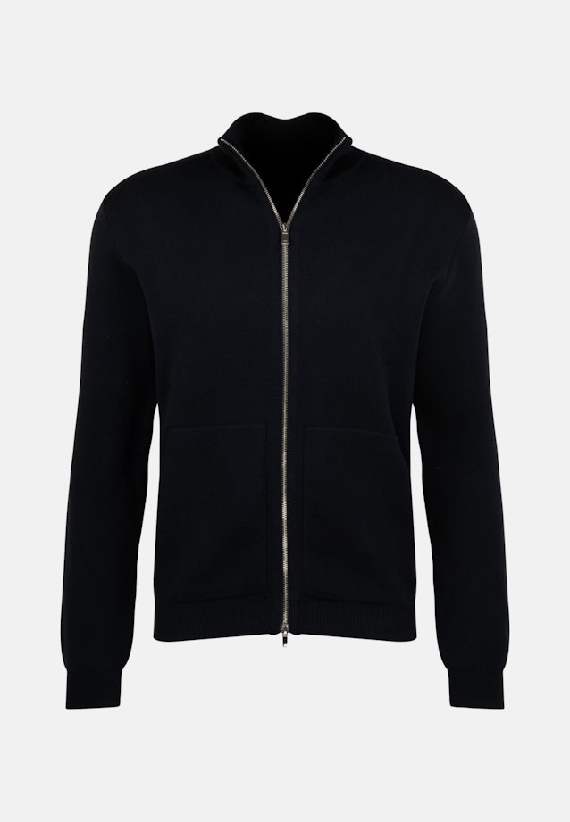 Regular Strick-Jacke Uni in Dunkelblau |  Seidensticker Onlineshop