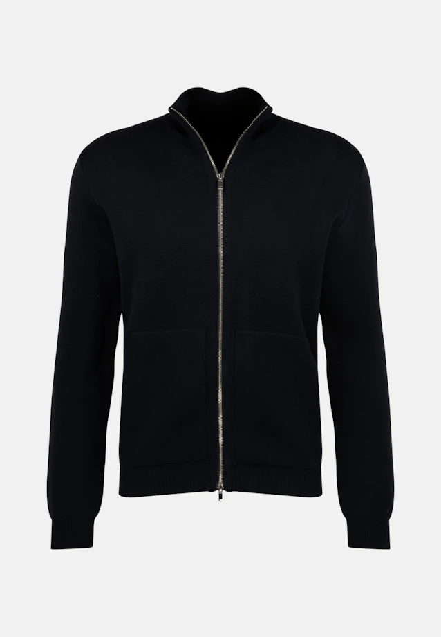 Stand-Up Collar Knitted jacket  , Uni in Dark Blue |  Seidensticker Onlineshop