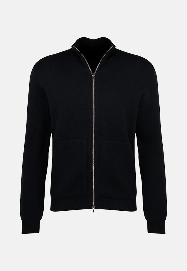 Regular Strick-Jacke Uni in Dunkelblau |  Seidensticker Onlineshop