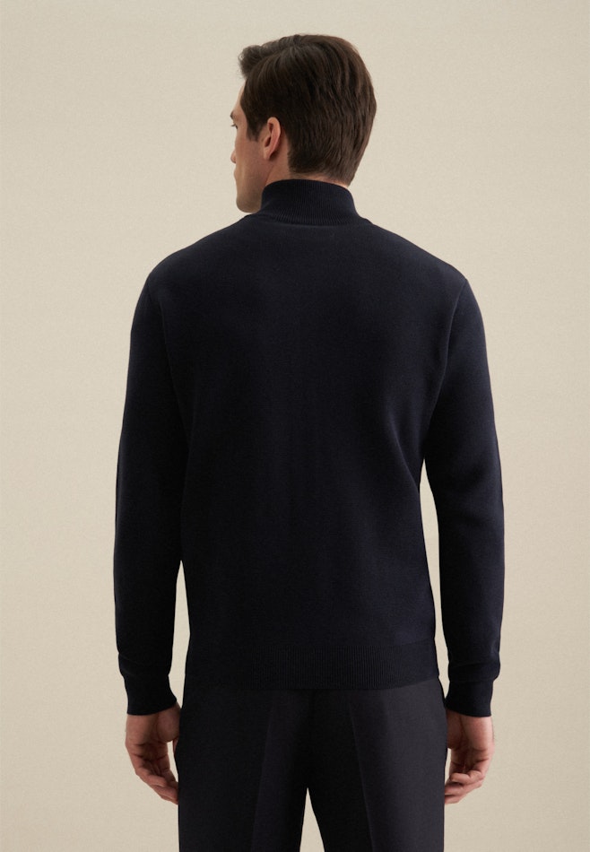 Long sleeve Structure Knit Jacket in Dark Blue | Seidensticker online shop