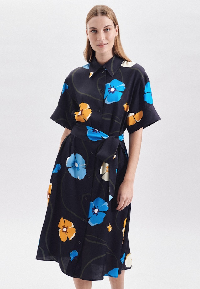 Satin Midi Dress in Dark blue |  Seidensticker Onlineshop