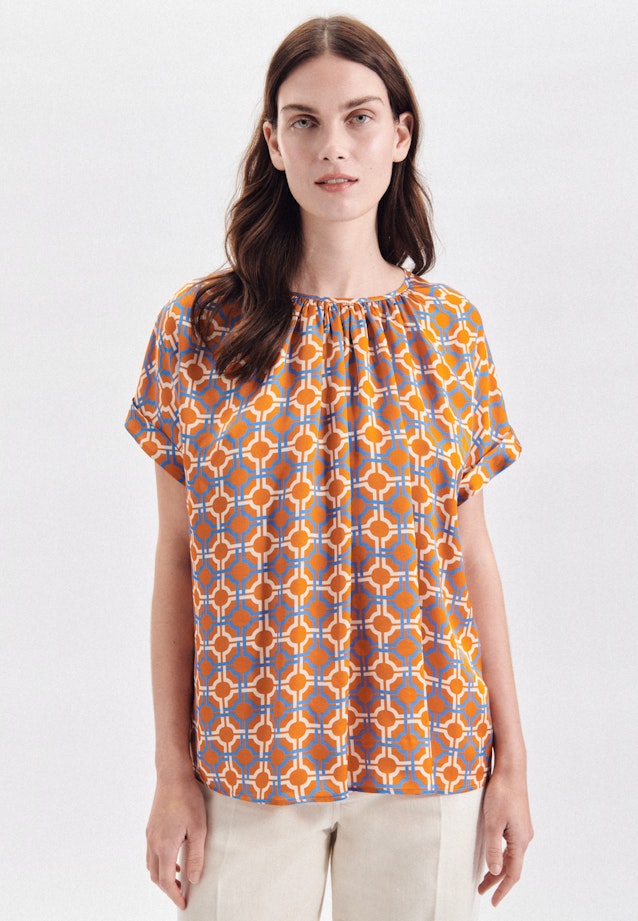 Rundhals Shirtbluse Regular in Orange |  Seidensticker Onlineshop