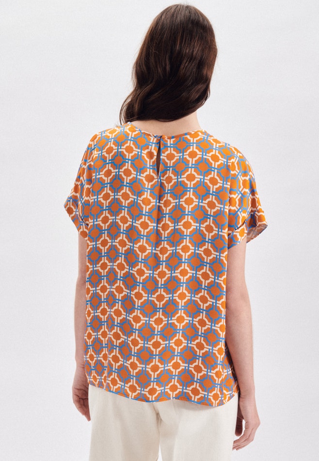 Kurzarm Satin Shirtbluse in Orange | Seidensticker Onlineshop