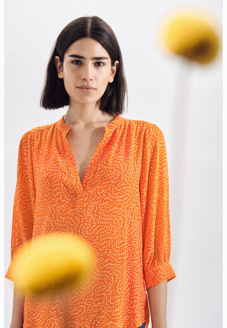 V-Neck Tunika Regular fit in Orange |  Seidensticker Onlineshop