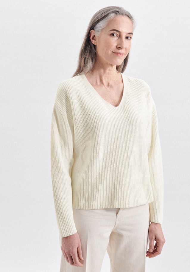 Regular Fit Pullover Uni in Ecru | Seidensticker Onlineshop