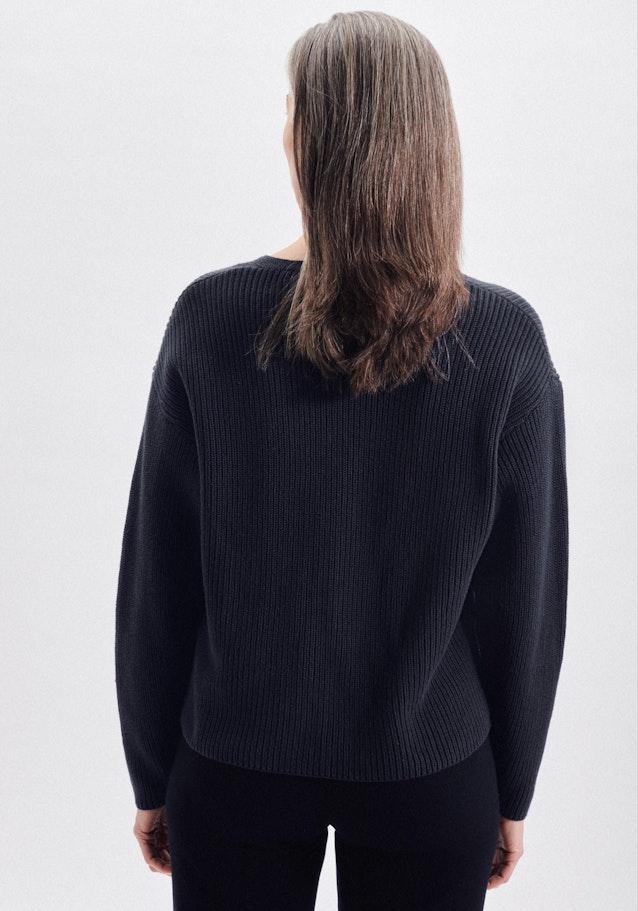 Regular Fit Pullover Uni in Dunkelblau | Seidensticker Onlineshop