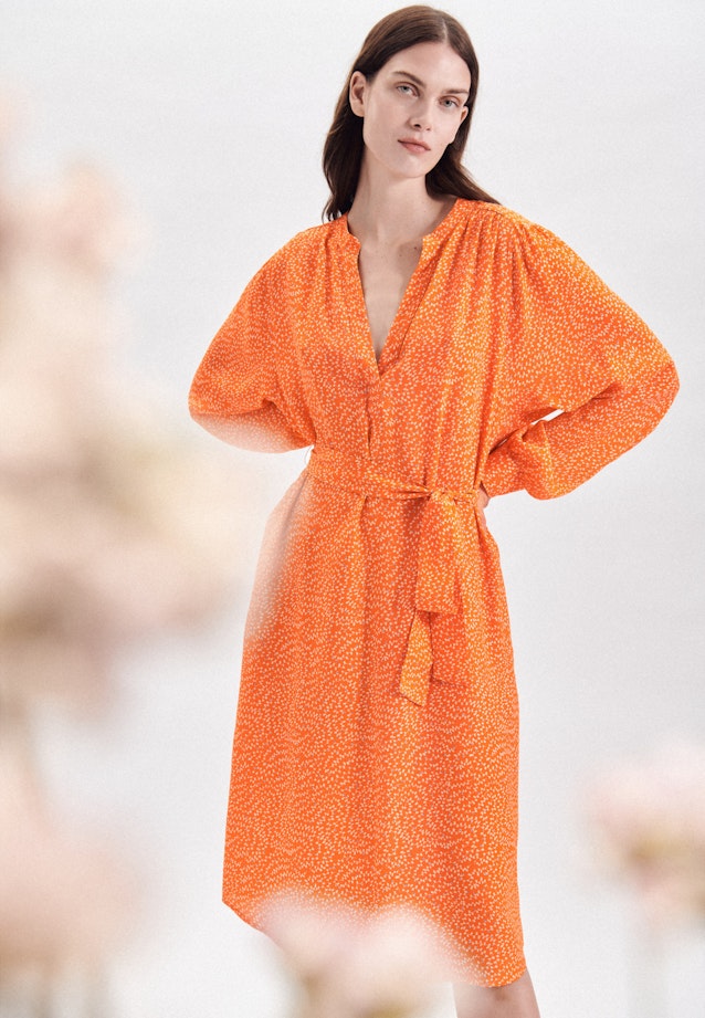 Krepp Midi Kleid in Orange |  Seidensticker Onlineshop