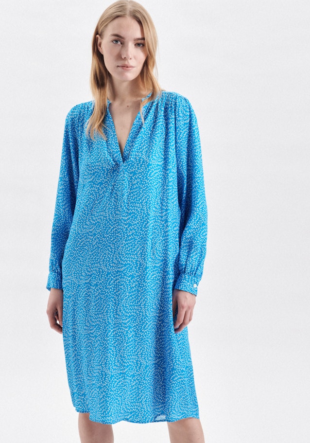 V-Neck Dress in Medium Blue | Seidensticker Onlineshop
