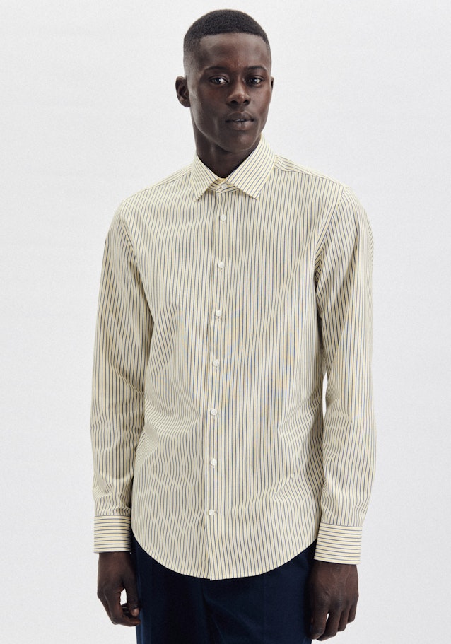 Non-iron Poplin Business Shirt in Shaped with Kent-Collar in Yellow |  Seidensticker Onlineshop