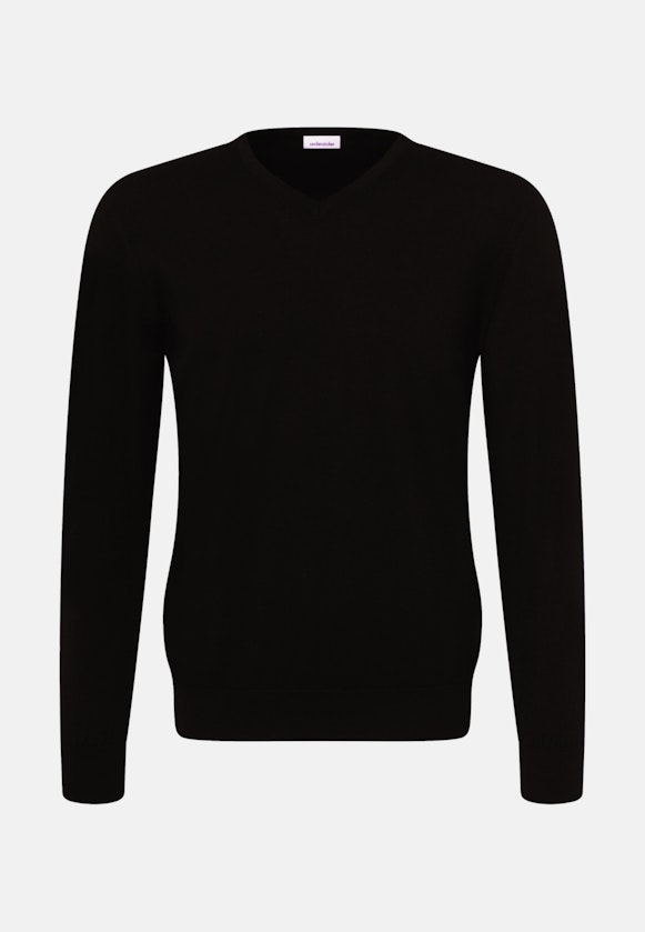 V-Neck Pullover Regular in Schwarz |  Seidensticker Onlineshop