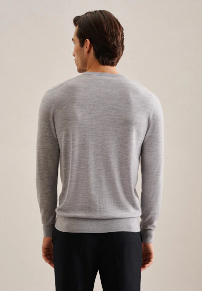 V-neck Pullover  , Uni in Grey |  Seidensticker Onlineshop