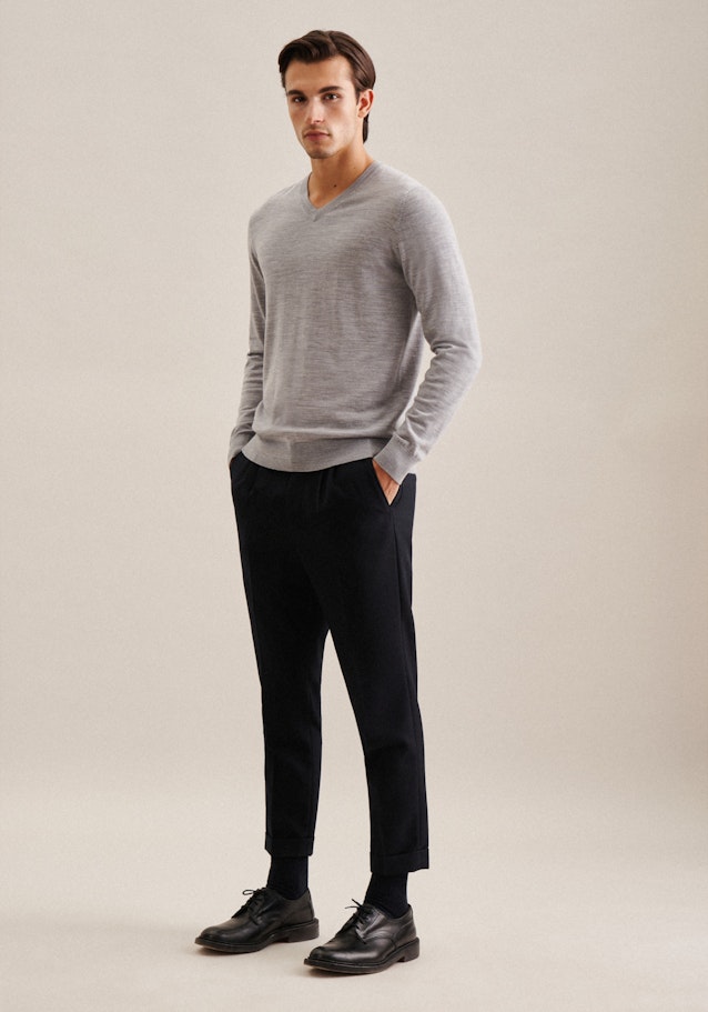 V-Neck Pullover Regular in Grau |  Seidensticker Onlineshop