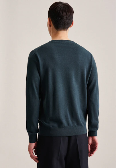 Regular Pullover Uni in Grün |  Seidensticker Onlineshop
