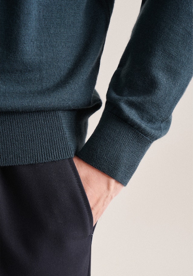V-neck Pullover Uni, in Green | Seidensticker Onlineshop