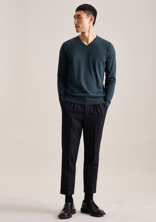 V-neck Pullover Uni, in Green | Seidensticker Onlineshop