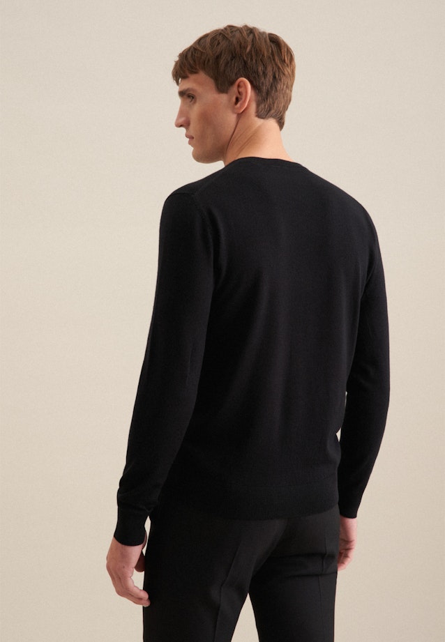 Regular Pullover Uni in Schwarz |  Seidensticker Onlineshop