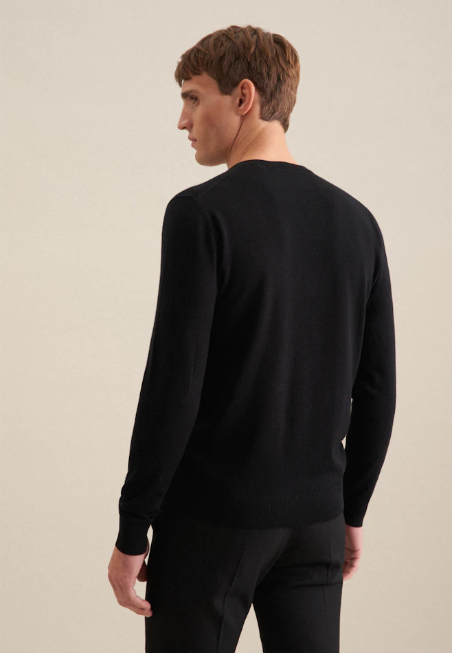 Regular Pull-over Uni dans Noir | Boutique en ligne Seidensticker