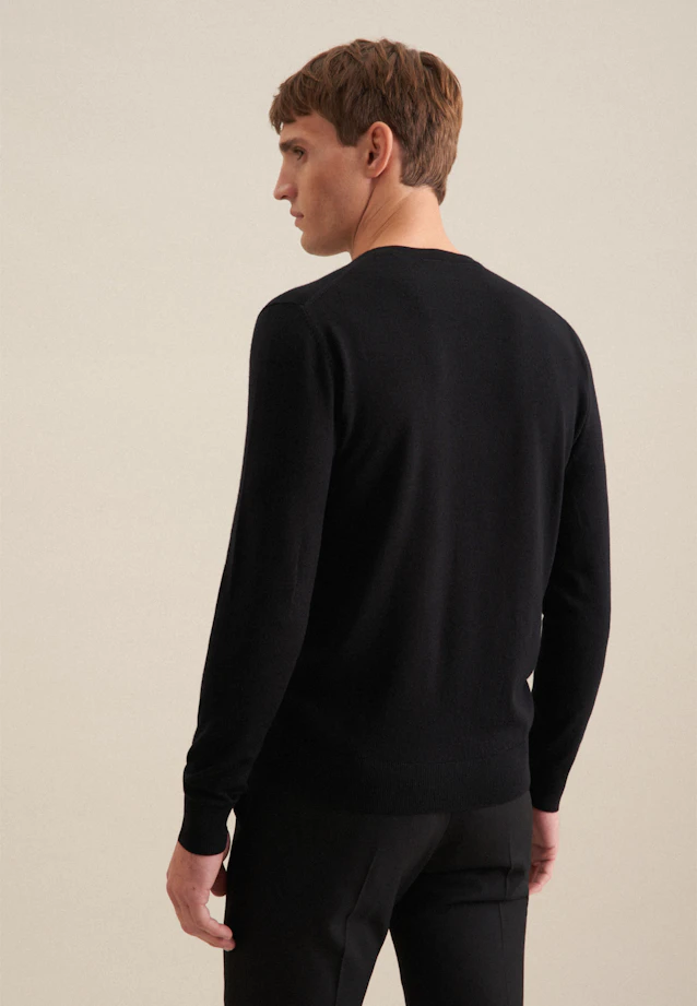V-neck Pullover  , Uni in Black |  Seidensticker Onlineshop