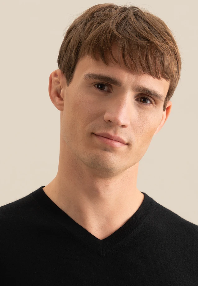 V-neck Pullover  , Uni in Black |  Seidensticker Onlineshop