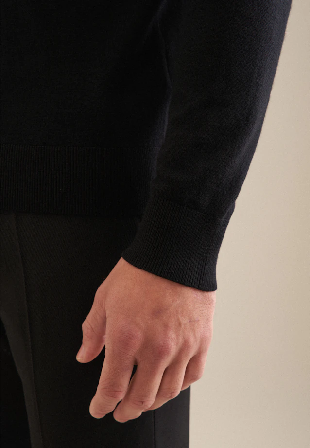 V-neck Pullover  , Uni in Black |  Seidensticker Onlineshop