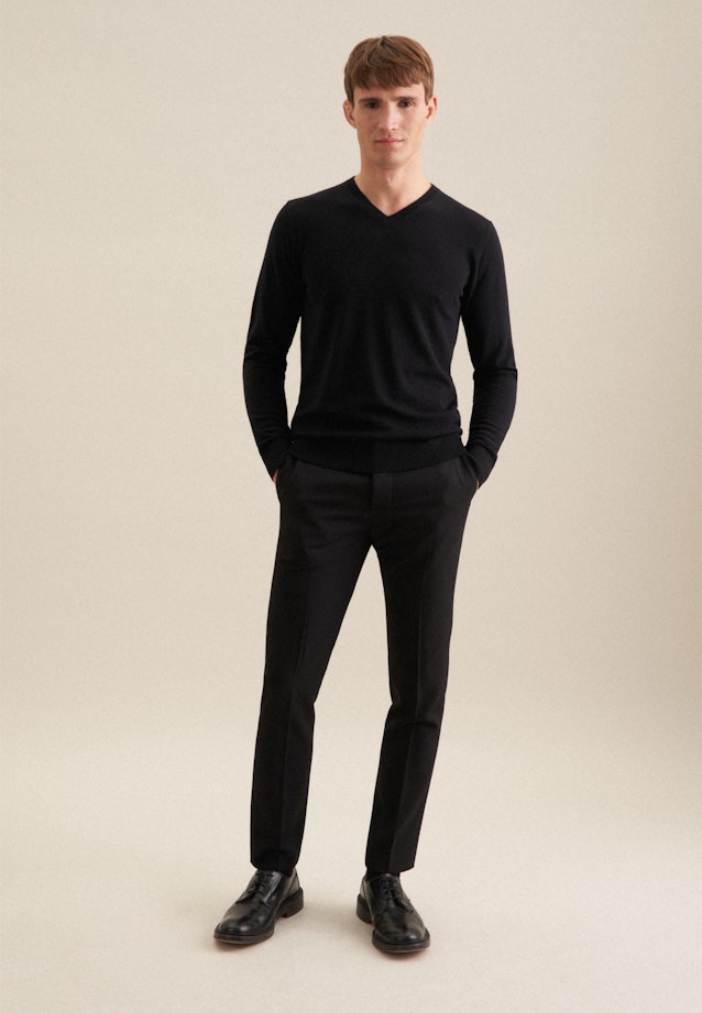 V-Neck Pullunder Regular in Black |  Seidensticker Onlineshop