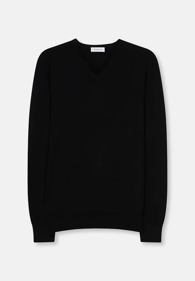 V-neck Pullover  , Uni in Black |  Seidensticker Onlineshop