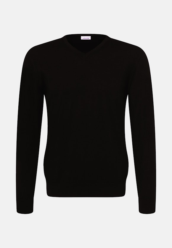 Regular Pullover Uni in Schwarz |  Seidensticker Onlineshop