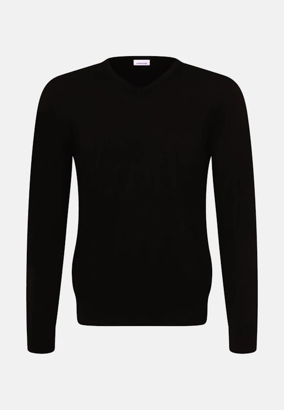 Regular Pullover Uni in Schwarz |  Seidensticker Onlineshop