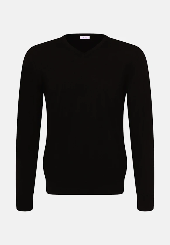V-neck Pullover  , Uni in Black |  Seidensticker Onlineshop