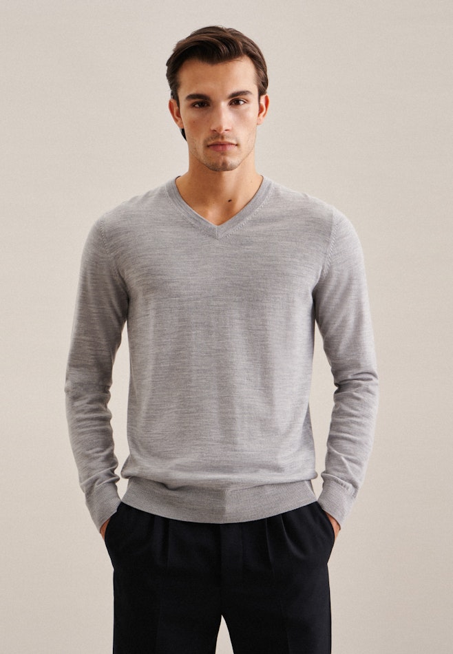 V-Neck Pullover in Grey | Seidensticker online shop