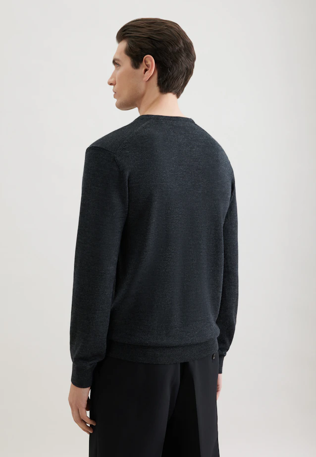 Regular Pullover Uni in Grau |  Seidensticker Onlineshop