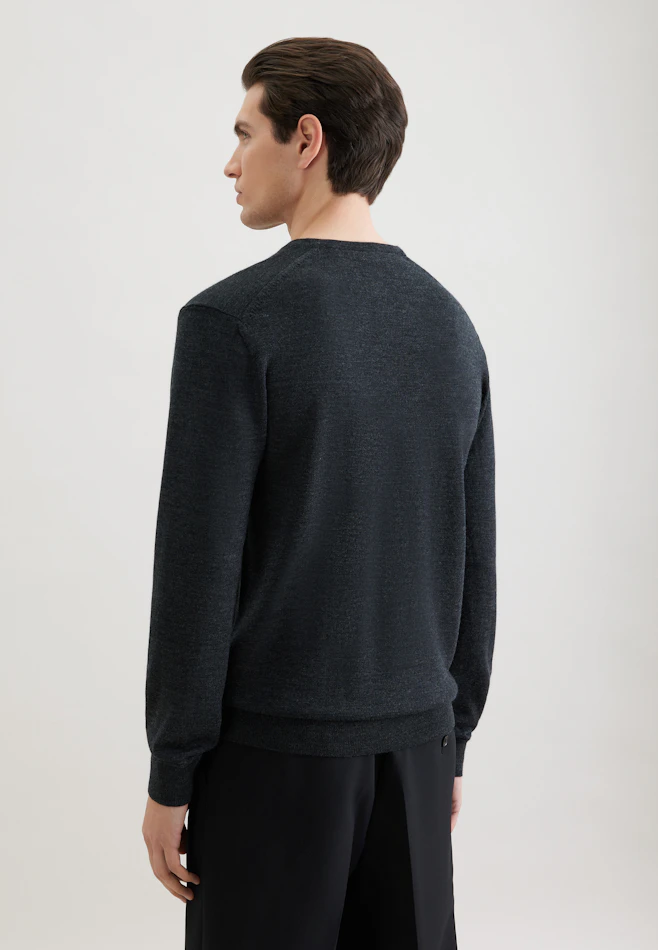 V-Neck Pullover  , Uni in Grau | Seidensticker Onlineshop