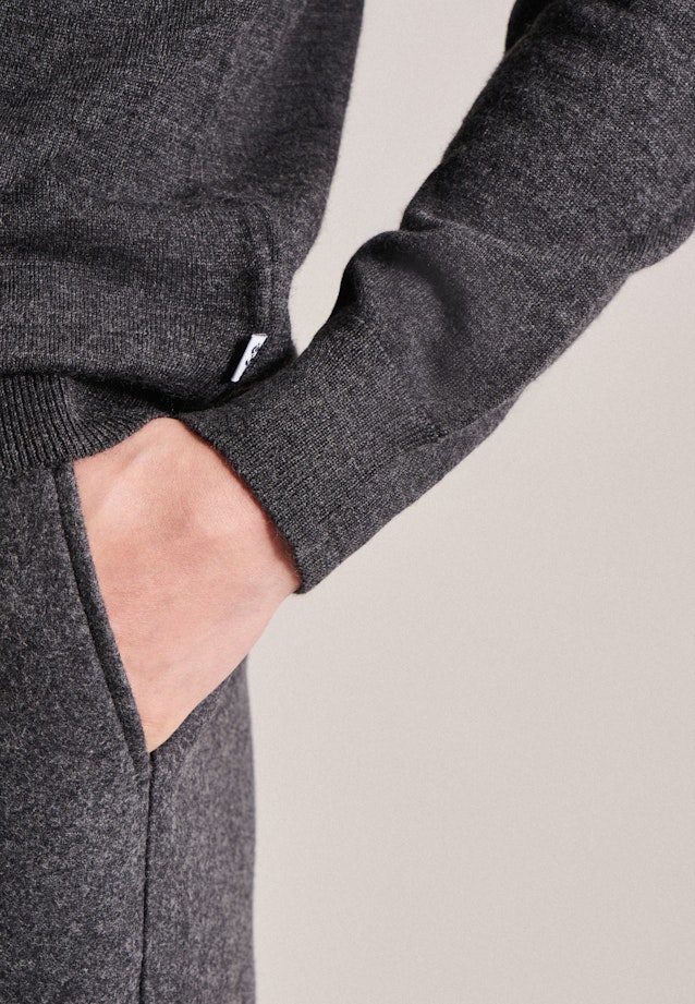 Regular Pullover Uni in Grau |  Seidensticker Onlineshop