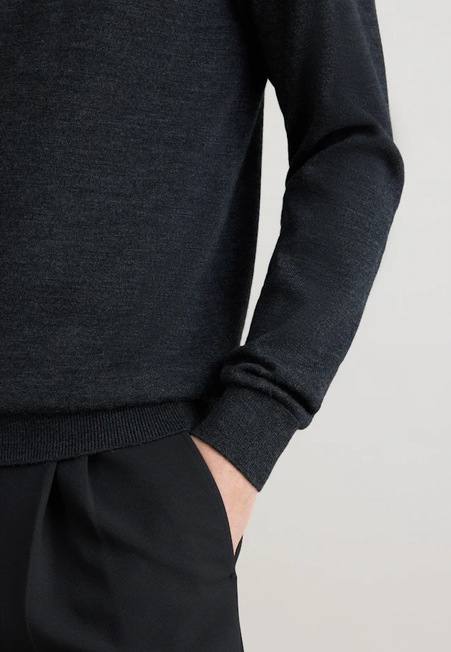 Regular Pullover Uni in Grau |  Seidensticker Onlineshop