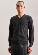 V-neck Pullover  , Uni in Grey |  Seidensticker Onlineshop