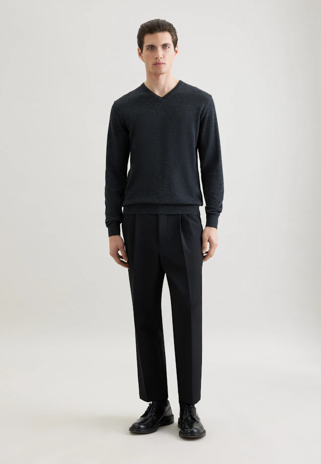 Regular Pullover Uni in Grau |  Seidensticker Onlineshop