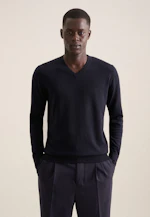 Regular Pullover Uni in Dunkelblau |  Seidensticker Onlineshop