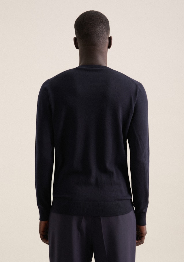 Regular Pullunder, Pullover Uni in Bleu Foncé | Seidensticker Onlineshop