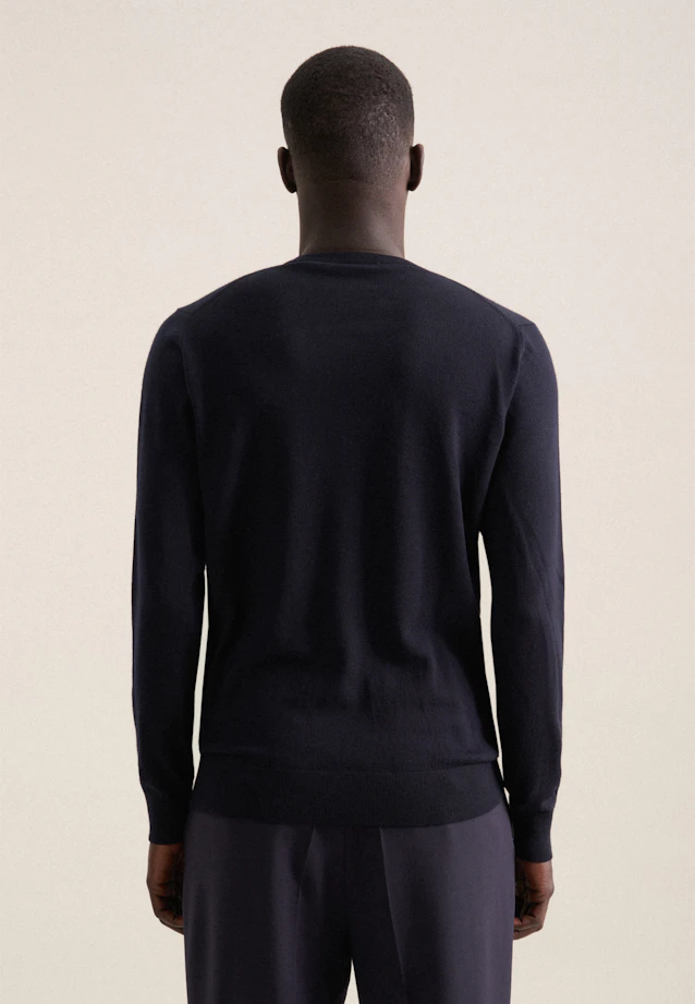 V-neck Pullover  , Uni in Dark Blue |  Seidensticker Onlineshop