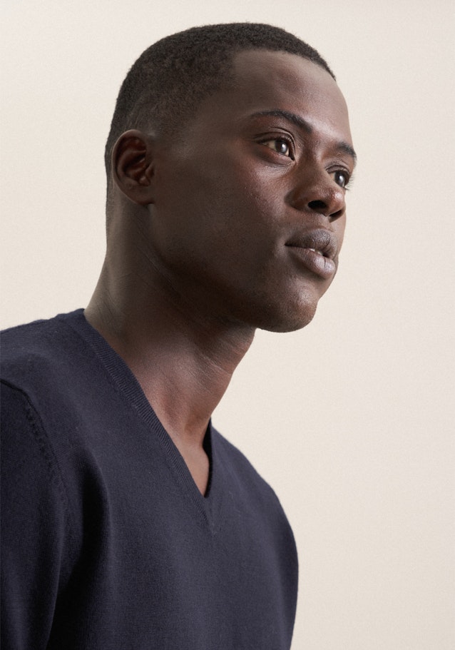 Regular Pullunder, Pullover Uni in Bleu Foncé | Seidensticker Onlineshop