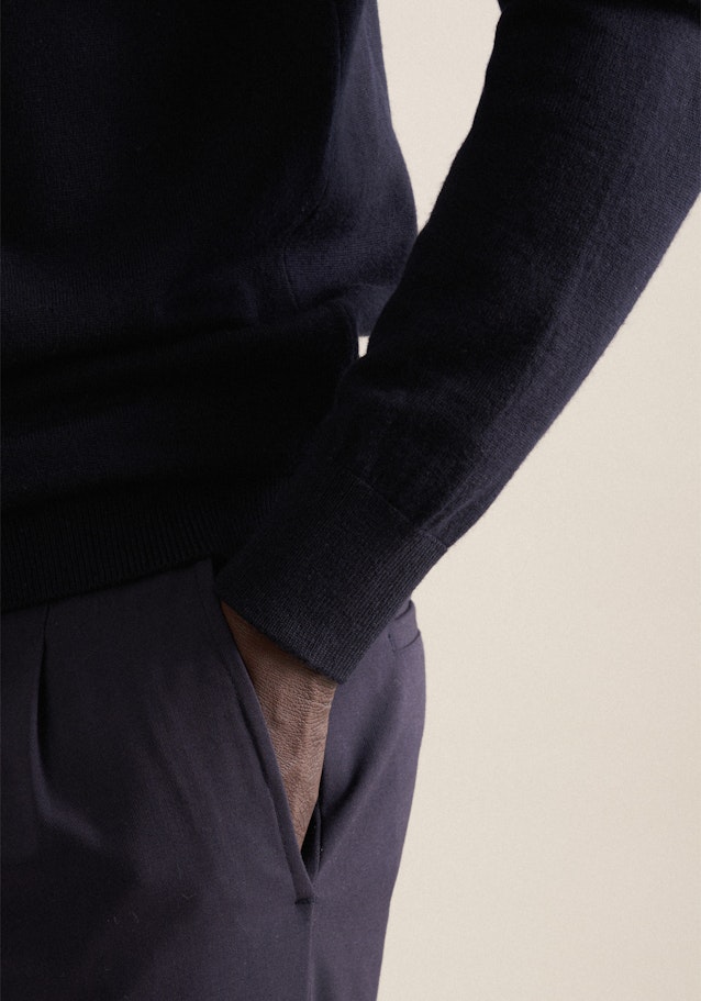 Regular Pullunder, Pullover Uni in Bleu Foncé | Seidensticker Onlineshop