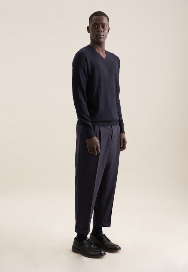 Regular Pullover Uni in Dunkelblau |  Seidensticker Onlineshop